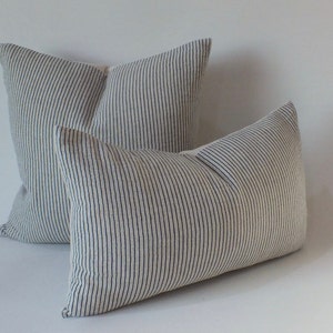 Hmong pillow White Striped Navy Blue Sashimi Cover Cushion case Decorative Throw Pillows Accent ethnic tribal stripped textiles Home decor