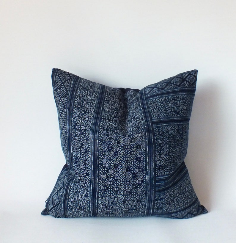 Blue Mud cloth Pillow Cover Batik Indigo Navy Blue Throw Etsy