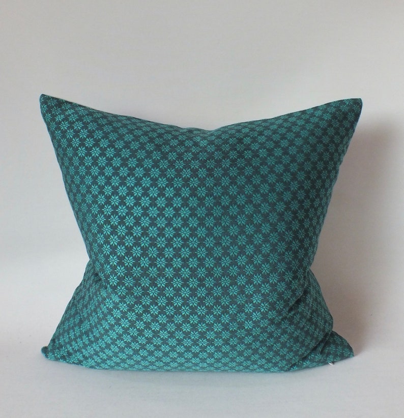 Turquoise Hand Woven Pillow Cover Decorative Throw Pillow Etsy