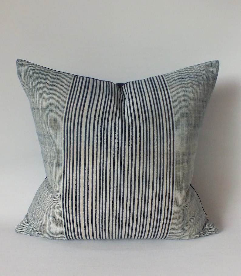 Blue - Block Print Indigo Bagru Cushion Cover 07