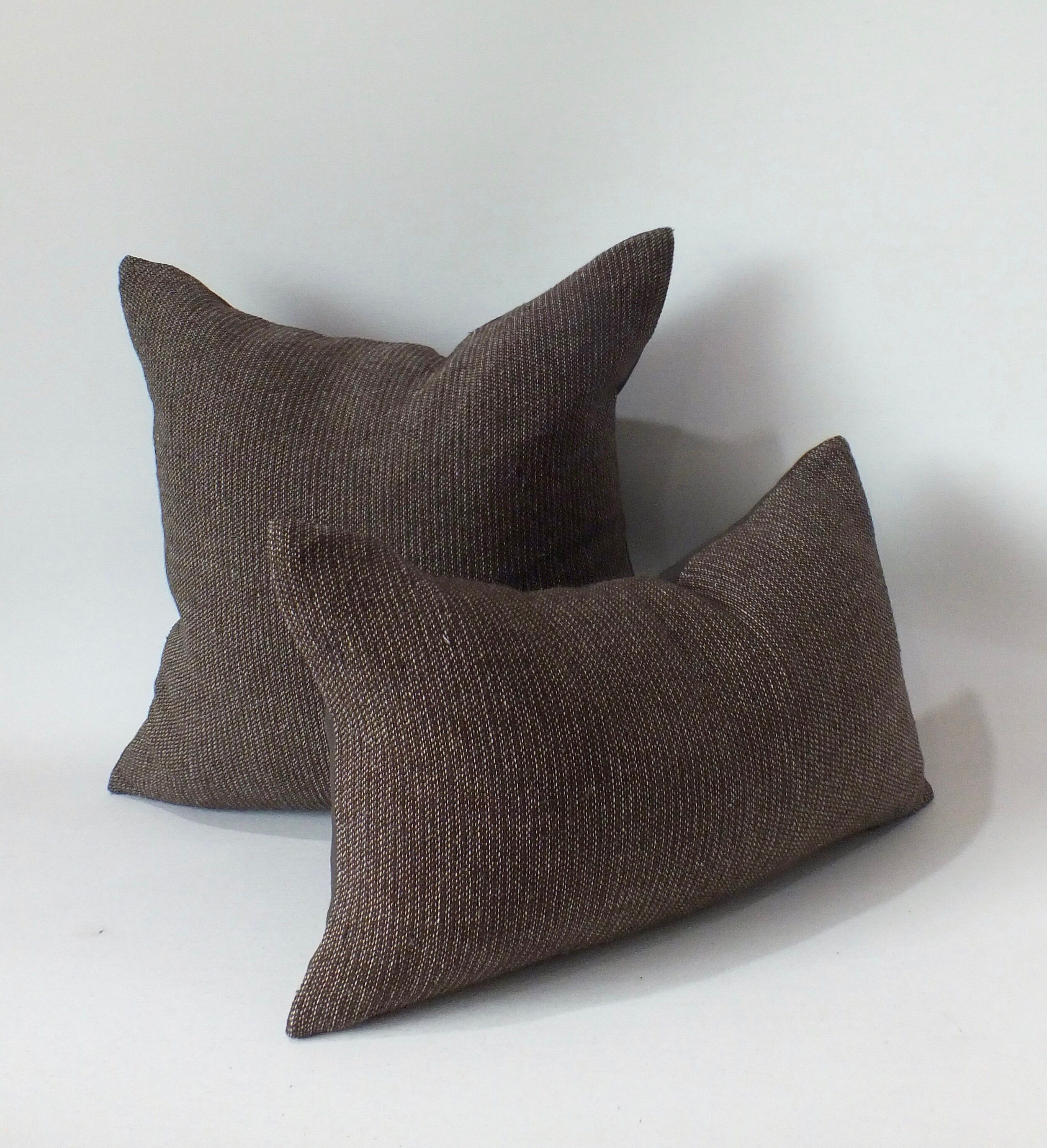 Brown Striped Sofa chair Pillow Cover Fabric decorative Etsy