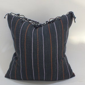 Funda de almohada para sofá negra, tejida a mano, con acento étnico, cojines para cama, cojines decorativos en color pastel para sala de estar.