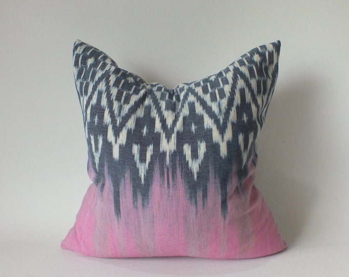 Pink and Grey Throw Sofa Pillow Cover Frazada Batik Decorative Hand
