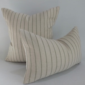 Cream and Olive Green  Striped Sofa  Cushion Covers  Accent pillows Decorative Throw pillows  home decor pillowslip pillowcase