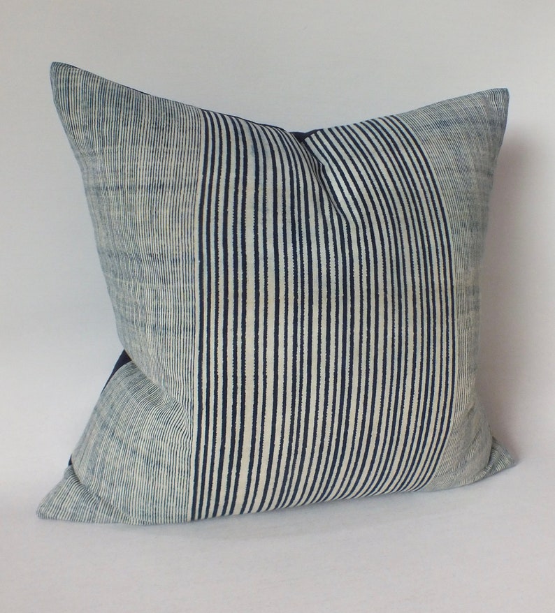 Blue Cushion Indigo Block Print Hmong Pillow Cover Handmade Etsy