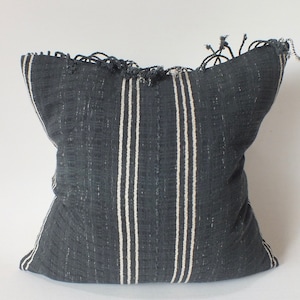 Funda de almohada en blanco y negro de 20 x 20 cm, tejida a mano, con acento étnico, cojín de sofá Frazada, color pastel, textil tribal decorativo.