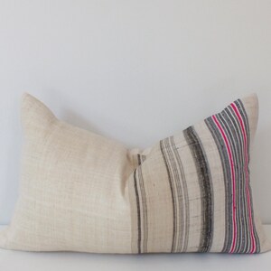 Boho Sofa Cushion Vintage Hmong hemp Pillowslip recycled  fabric Hand woven Textile Tribal Ethnic  Pillow Case throw decorative home decor