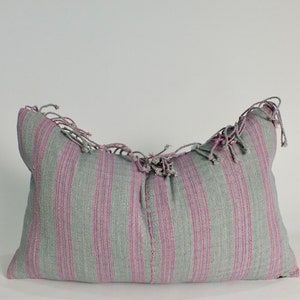 Decorative Throw Pillow Green with pink pillow case Hand Woven ethnic accent Textile Living room sofa couch cushion cover Karen  fabrics