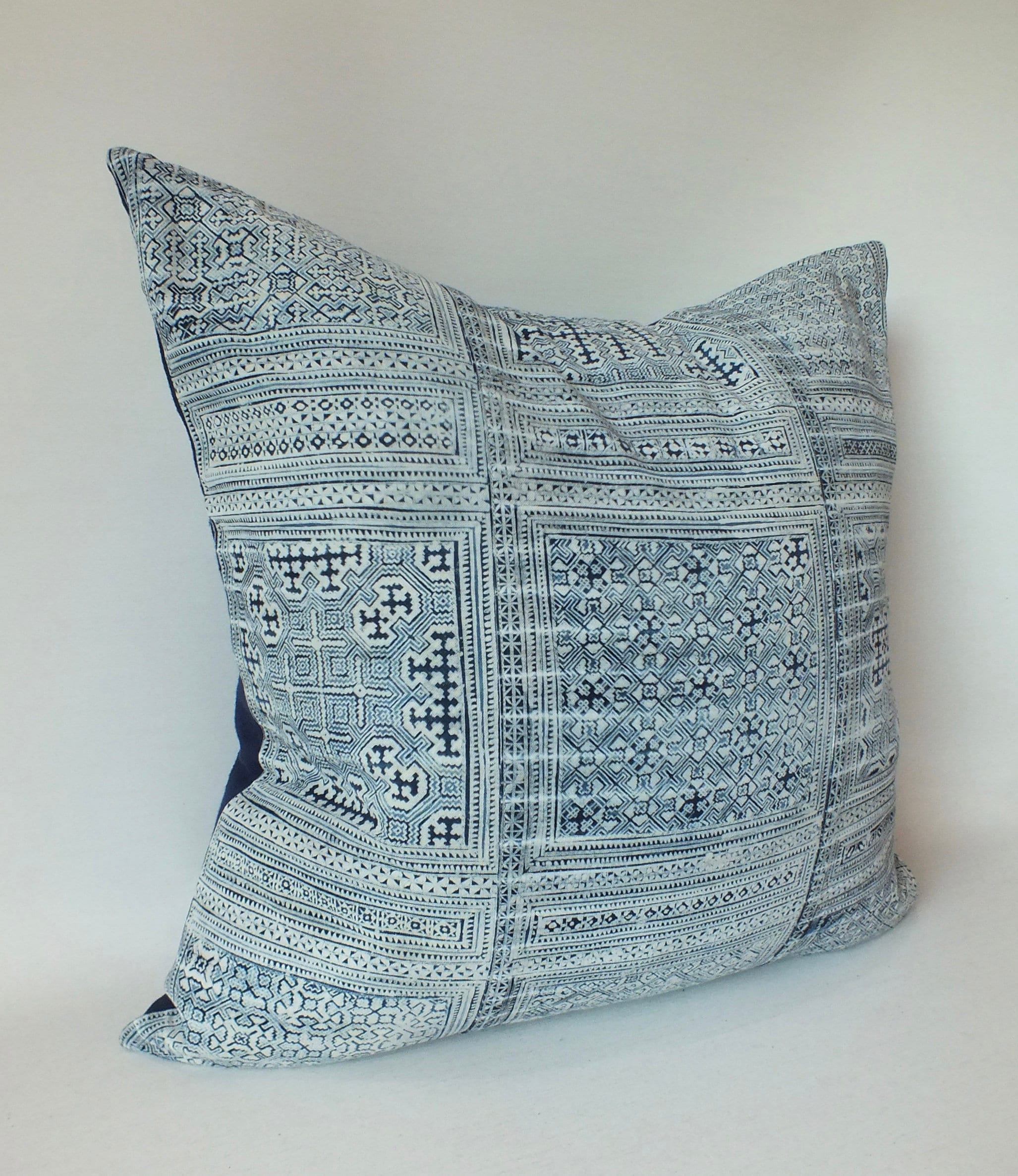 Throw Pillow Indigo Blue Batik Cushion Case decorative ethnic Etsy