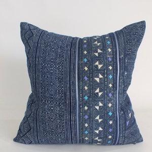 Blue Mud cloth Pillow Cover Batik Indigo Navy Blue Throw Cushion  Living Room Sofa cushions  decorative Pillows   Home decor pillowcase