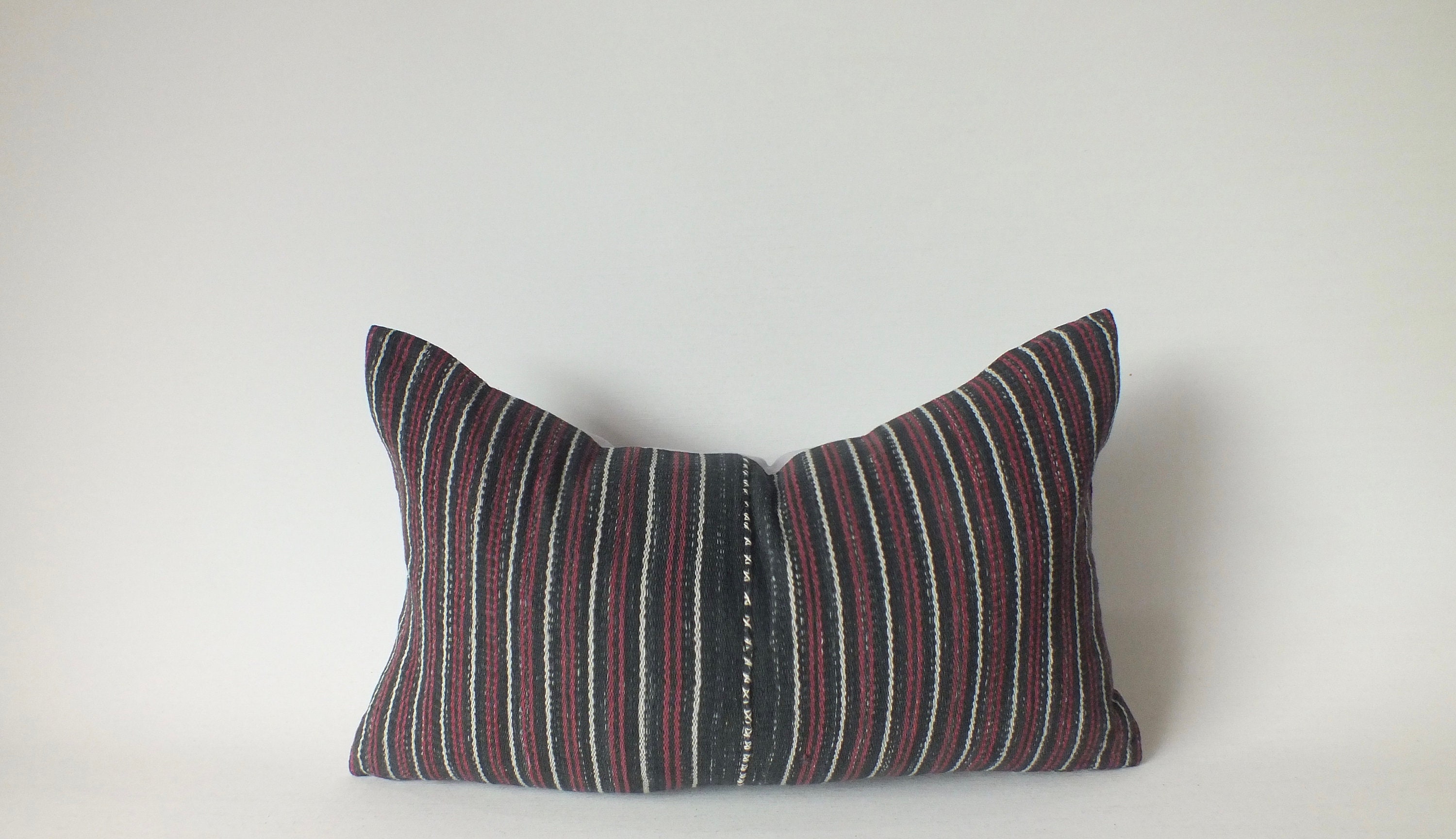 Black Burgundy Grey Sofa Pillow Case Hand Woven Decorative Etsy UK