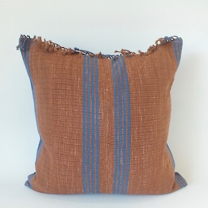 Brown and Blue  Pillow case Handwoven Ethnic throw pillow cover Frazada cushion pastel Colour decorative throw pillows Tribal woven textile