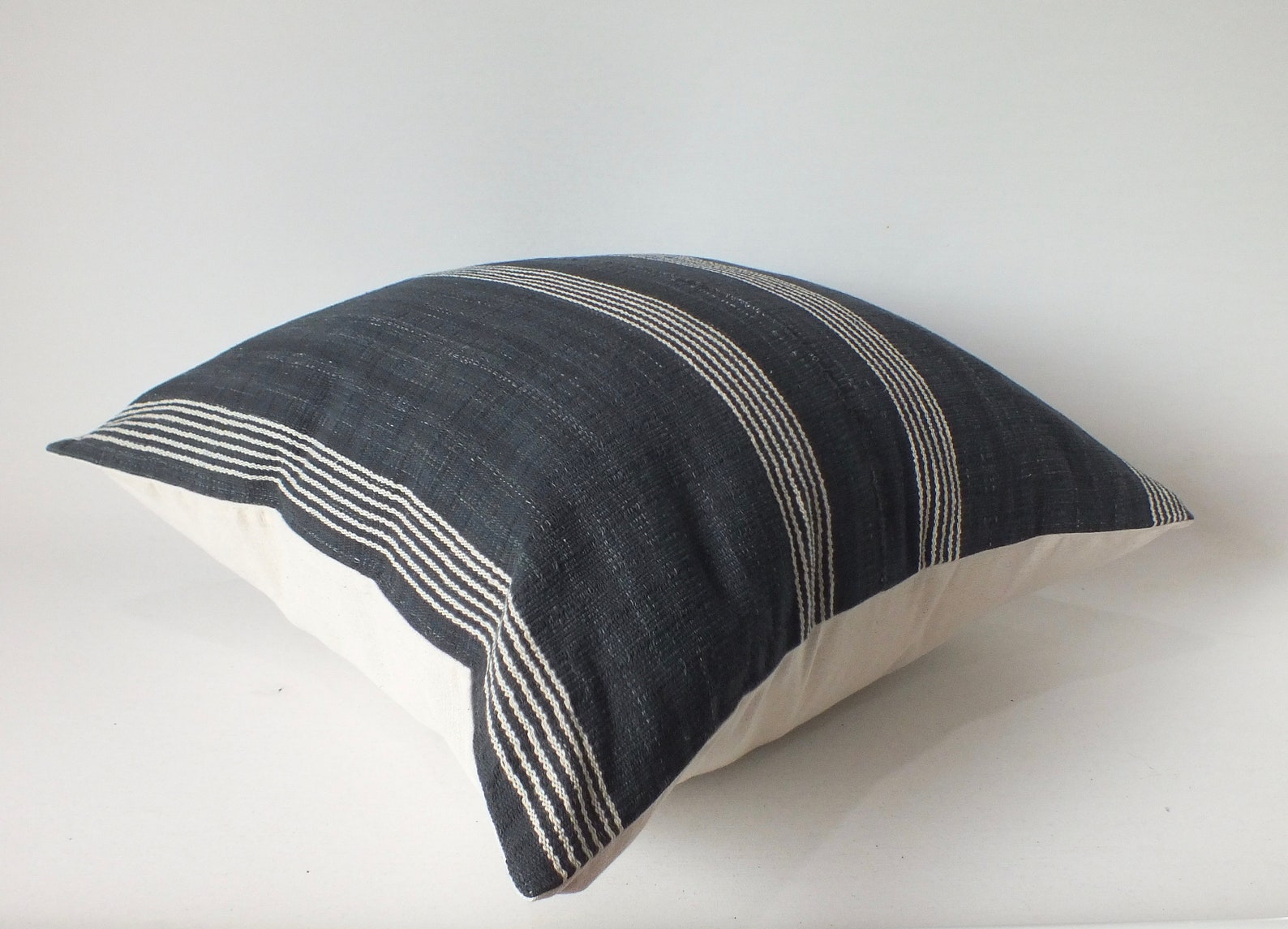 Black and White Sofa Pillow Case Handwoven Ethnic Throw Pillow Etsy