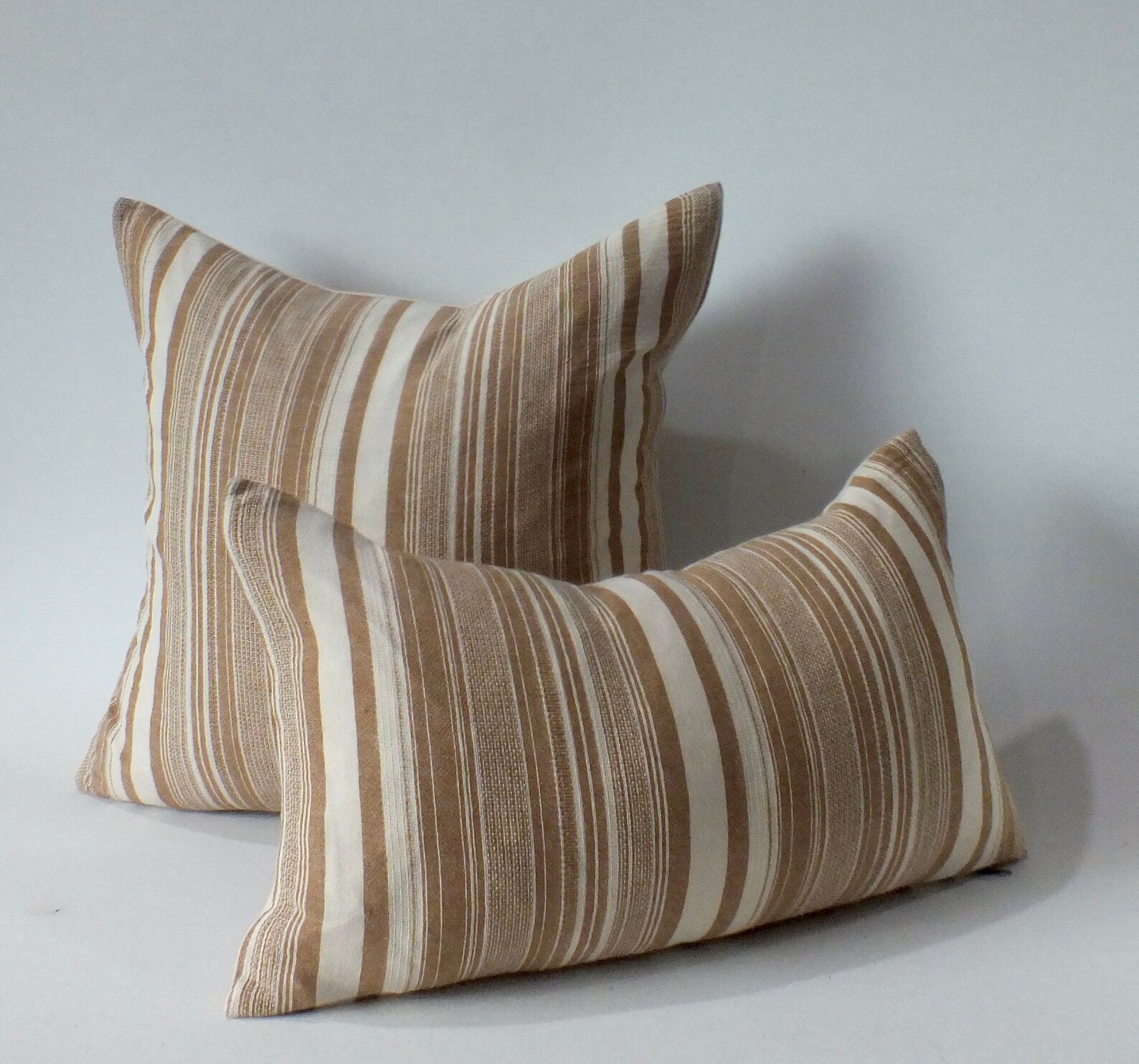 Khaki and White Striped Sofa Pillow Cover Fabric Decorative Etsy