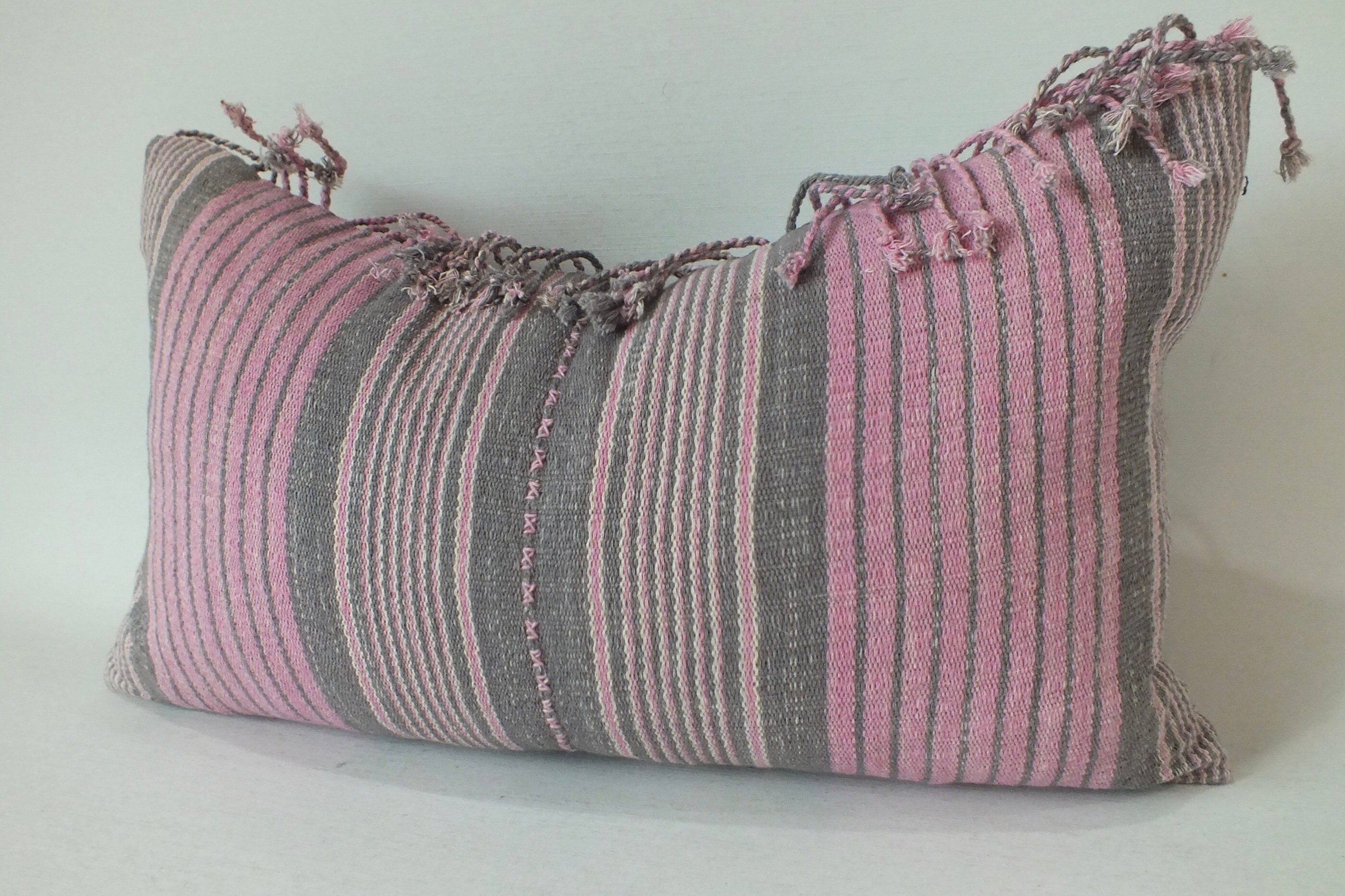 Rosa und grau Kissen Stoff Ethno Wurfkissen dekorativ Akzent | Etsy
