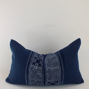 Sofa Bolster Pillow Navy Blue Home Decor Throw Pillow Cover  Living Room Housewarming First Home Gift  Hmong Indigo Batik cushion cases