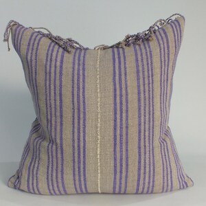Decorative Throw Pillow Grey and purple  pillow  Hand Woven ethnic accent Textile Living room sofa  cushion cover Karen Hill tribe fabrics