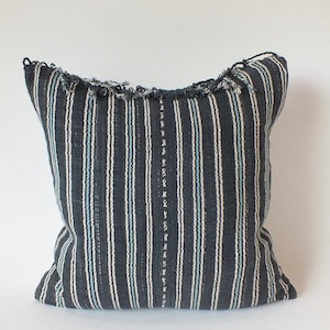 Blue and white Sofa pillow case Hand woven Ethnic Accent throw pillow cover Frazada bed cushion pastel Colour decorative Tribal  textile