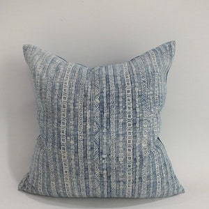 Batik Pillows Boho Bohemian VINTAGE HMONG Textile Indigo Tribal Ethnic  Blue  decorative living room sofa couch Pillow Case