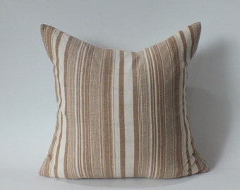 khaki and white  Striped Sofa  Pillow Cover Fabric decorative cushion Throw Pillows Home decor Ottoman Round foot stool Cushions Beanbags