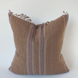 Brown and Cream  Pillow case Handwoven Ethnic throw pillow cover Frazada cushion pastel Colour decorative throw pillows Tribal woven textile