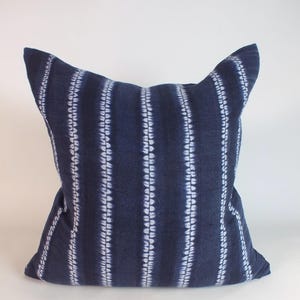 Dark Blue Sofa cushion cover Indigo Batik  Hemp pillow case decorative accent living sofa cushion home decor Bedroom pillows Lounge pillows