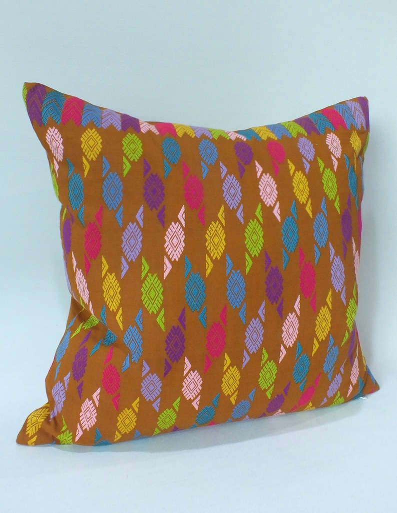 longyi Light Brown cushion cover Hand woven Fabric Accent Throw decorative cushions case Home decor sofa Couch textiles Unique Pillows