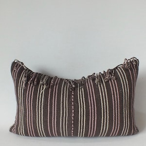 Brown and pink sofa accent  Pillow case Hand Woven decorative ethnic Frazada accent  Textile throw cushion cover  Hmong textiles Home decor