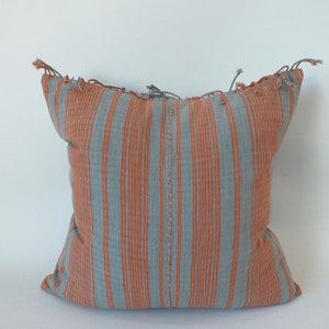 Gray Brown Vintage Hmong Pillow case Hand woven throw pillow cover Frazada cushion pastel Colours decorative Tribal textile Home decor