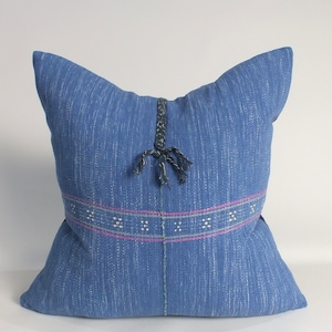 Funda de almohada decorativa azul, cojines de sofá tejidos a mano, almohada decorativa de tela Karen en colores pastel, almohadas decorativas para dormitorio