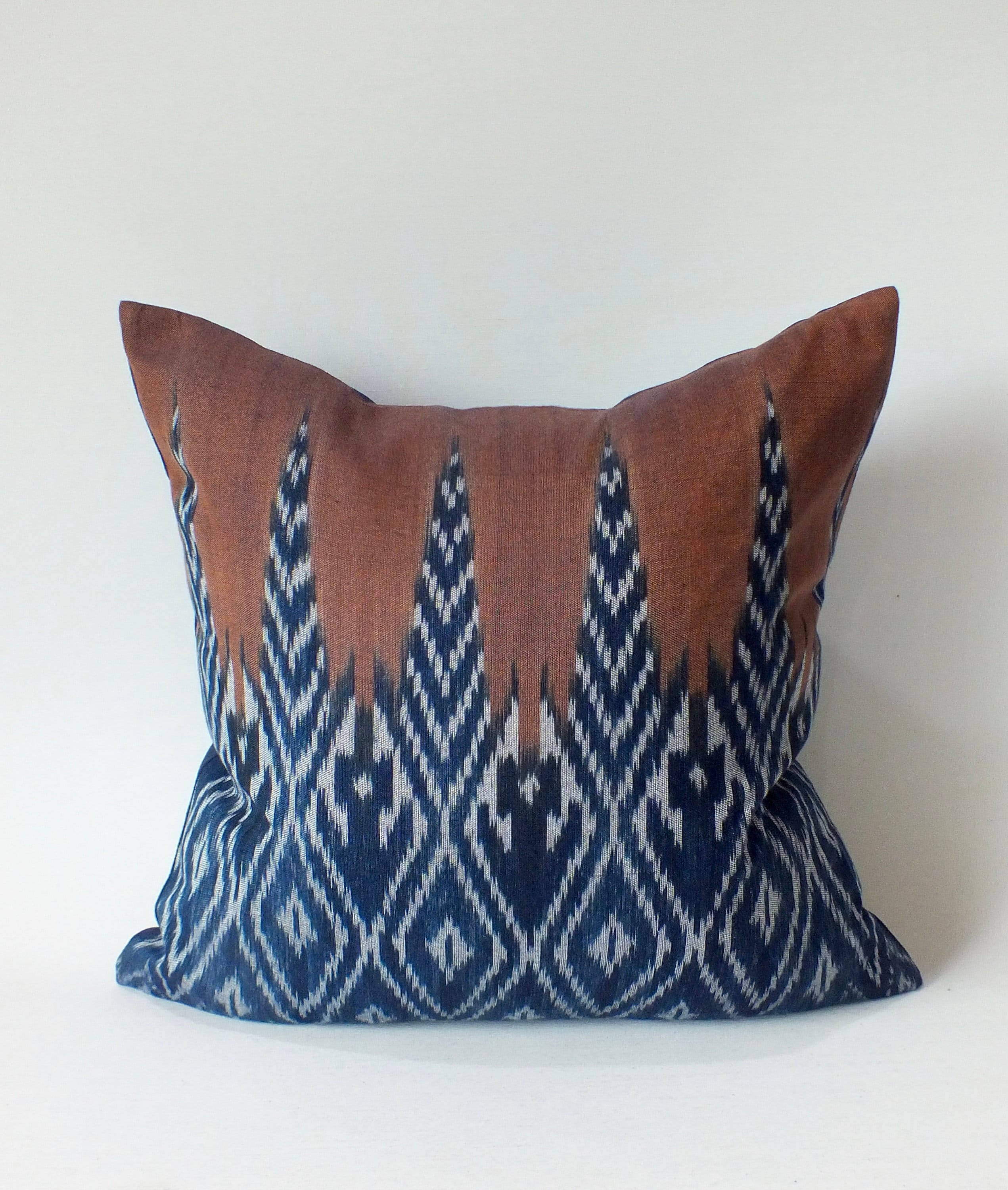 Brown and Blue Throw Sofa Pillow Cover Frazada Batik Etsy UK