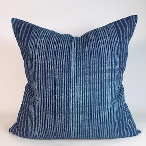 European Square Pillow Shams Hmong Blue batik Pillow Throw Pillow  decorative Handmade ethnic  textile bedroom living room cushions