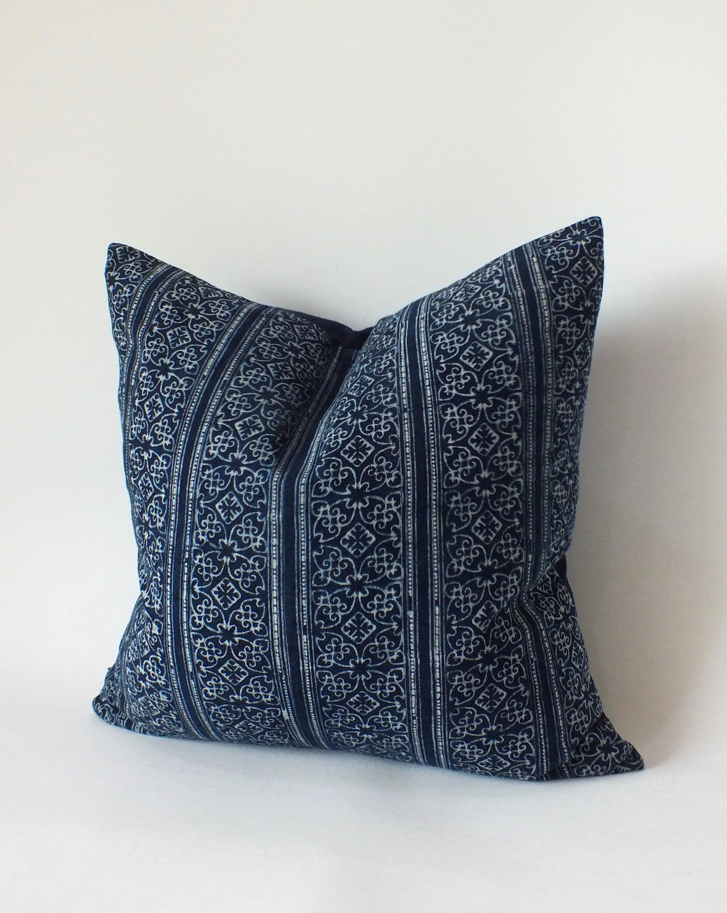 Blue Pillows cover Ethnic Bolster Vintage textiles Boho Hmong Etsy