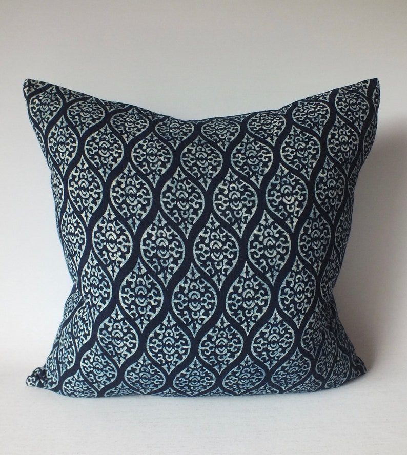 Blue Mud Cloth Pillow Cover Batik Throw Indigo Cushion Cover Etsy