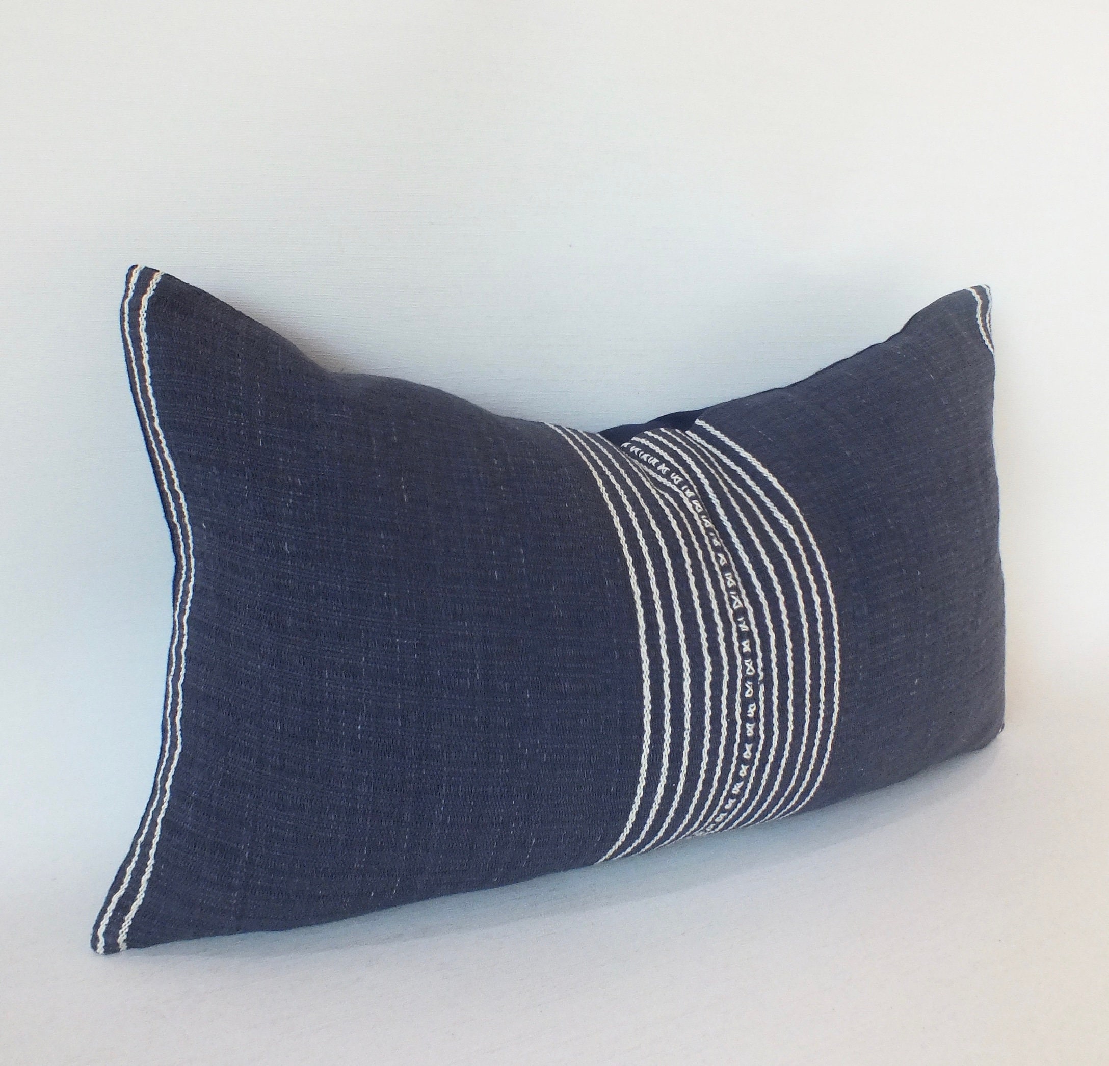 Navy Blue and white Sofa Pillow cover throw accent pillow Etsy