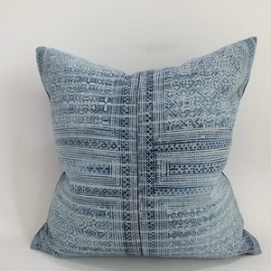 Vintage  Hmong Pillow case Hand Woven Ethnic throw cushion striped decorative Accent pillow  Boho hemp Fabric Home decor Housewarming Gift