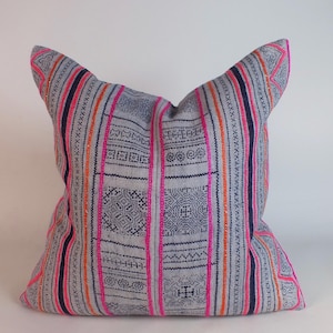 Decorative Sofa Pillow cover Handwoven Hand-stitched textiles throw Pillow cushion case Boho Textiles Hmong  Home decorative sofa couch
