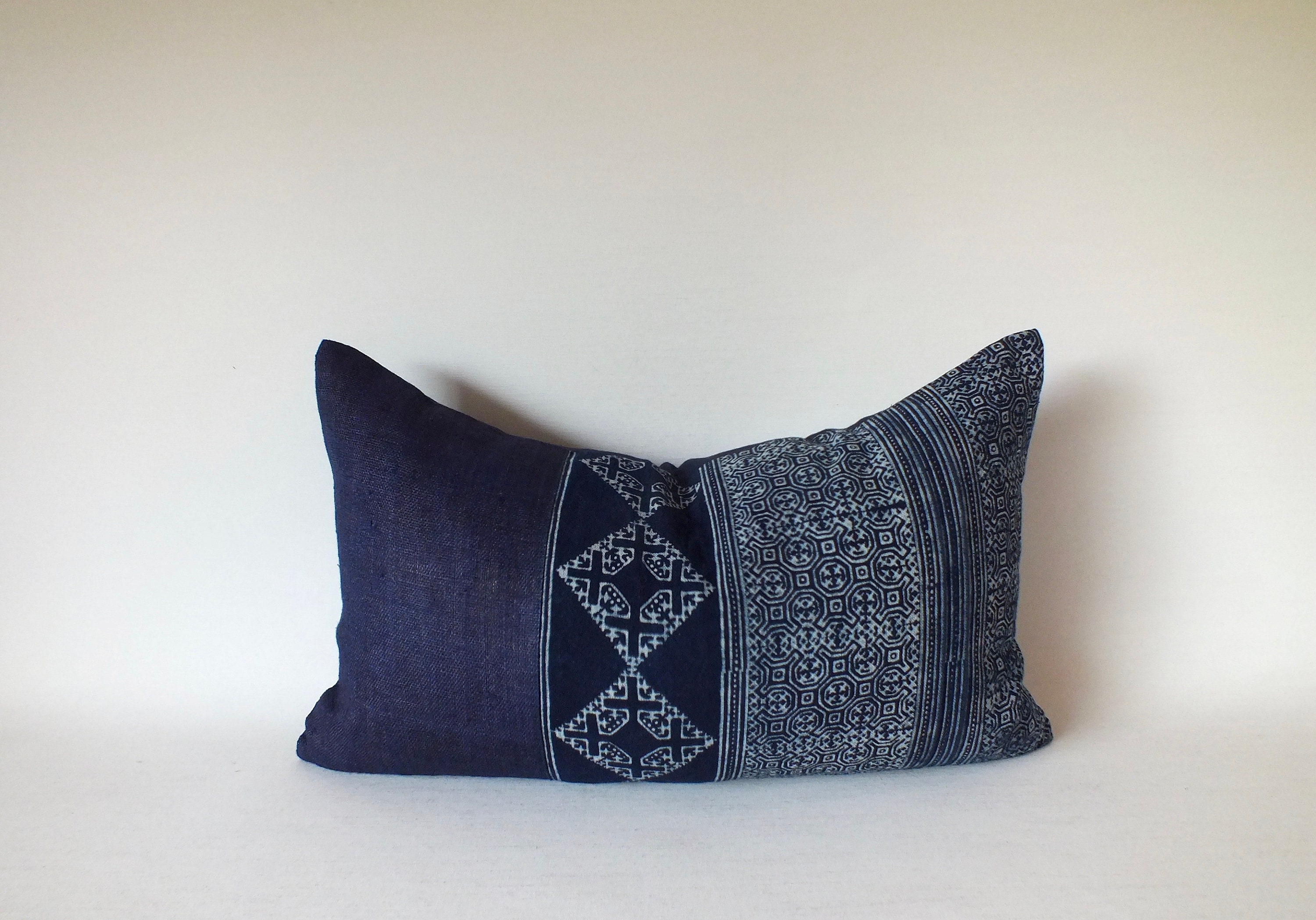 Midnight Blue Striped Mid Century Throw Pillow Cover with Etsy