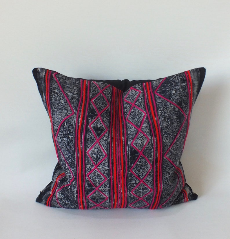 Decorative Pillow cover case Hemp Batik Fabric Vintage cushion cover Hand woven textiles Ethnic Scatter Square cushions throw pillows Kilim image 5