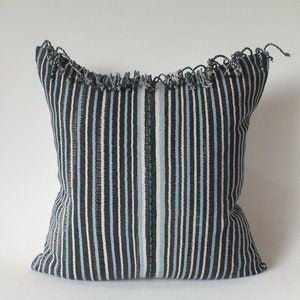 Blue and white  Pillow cover Hand woven textiles throw Pillow decorative cushion case  Boho Accent  Home decor Living room sofa chair couch