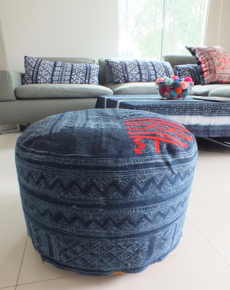 Boho Ottoman round cushions,Handmade Boho Hocker,Cushion-Cover-Boho-Ottoman-Handmade-Hocker Round Pillow Ottoman Cushion Cover