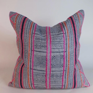 Decorative Sofa Pillow cover Handwoven Hand-stitched textiles throw Pillow cushion case Boho Textiles Hmong  Home decorative sofa couch