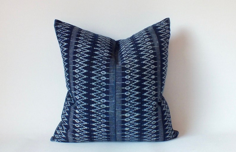 Midnight Blue Striped Mid Century Throw Pillow Cover With Etsy