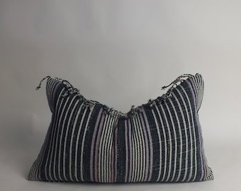 Black and white decorative Karen fabric  throw cushion Accent pillow handwoven  Striped Sofa Couch living room Pillows organic Home decor
