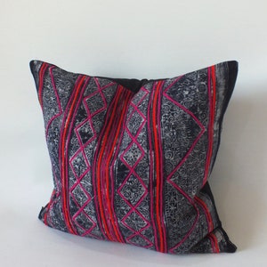 Decorative Pillow cover case Hemp Batik Fabric Vintage cushion cover Hand woven textiles Ethnic Scatter Square cushions throw pillows Kilim image 6