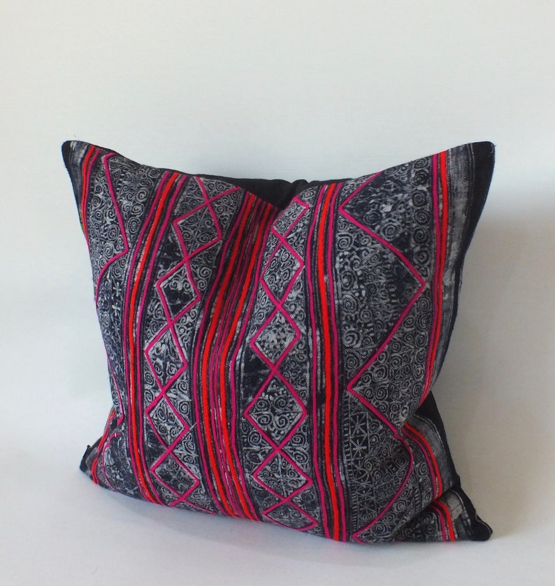 Decorative Pillow cover case Hemp Batik Fabric Vintage cushion cover Hand woven textiles Ethnic Scatter Square cushions throw pillows Kilim image 6
