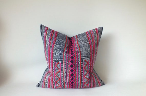 Hmong Pillow cover Vintage Fabric ethnic textiles decorative throw pillow