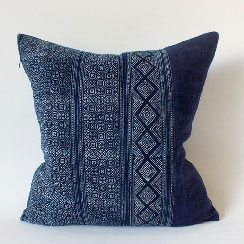 Indigo Batik Blue Hmong Pillow Cover Cushion Ethnic Textile - Etsy