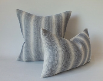 Hmong Striped Lumbar Cushion, Ethnic Throw Pillow, Handmade