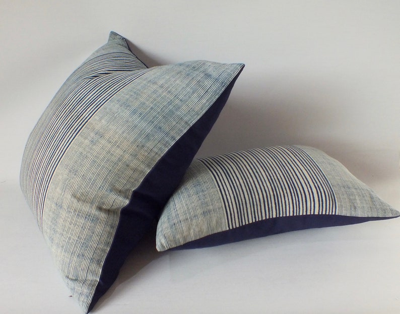 Blue Cushion Indigo Block Print Hmong Pillow Cover Handmade Etsy